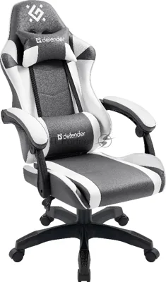 Кресло Defender Fortune серый, экокожа, 120 кг