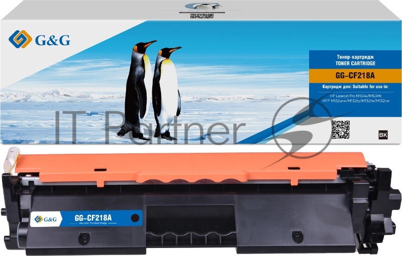 Картридж лазерный G&G GG-CF218A CF218A черный (1400 стр.) для HP LJ Pro M104a/M104W/MFP M132snw/M132fp/M132fw/M132nw