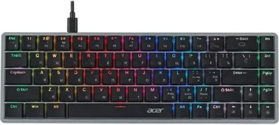 Клавиатура проводная Acer OKW302 (ZL.KBDCC.01C), USB, серебристый
