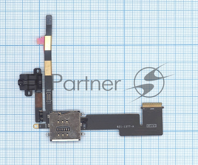 Шлейф аудио разъема с коннектором Sim карты для планшета Apple iPad 2