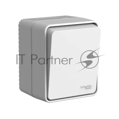 Выключатель AtlasDesign PROFI IP54 открытой установки 1-клавишный 10 АХ, серый