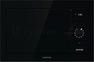 Встраиваемая микроволновая печь GORENJE BM235G1SYB черный, 23 л, 900 Вт, переключатели - сенсор, поворотный механизм