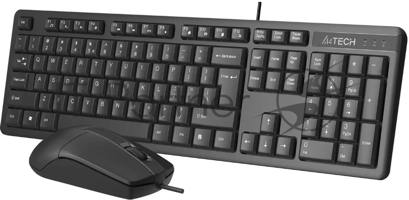 Комплект клавиатура+мышь A4Tech KR-3330S проводной, USB, 1200 DPI, чёрный