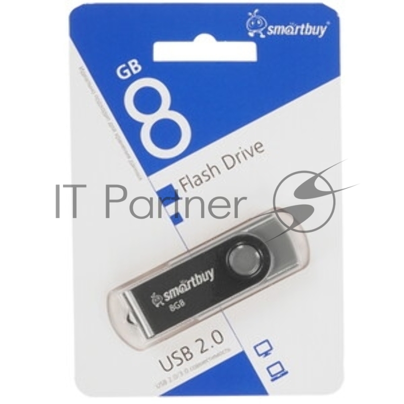 Флешка USB Smartbuy Twist Blue (SB008Gb2TWB), 8Gb, USB 2.0, R/W 15/5, синий