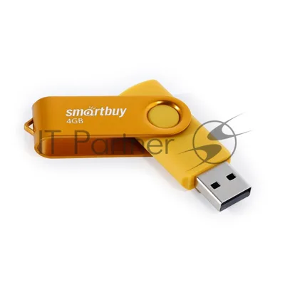 Флешка USB Smartbuy Twist Yellow (SB004 Gb2TWY), 4 Gb, USB 2.0, R/W 10/7, желтый