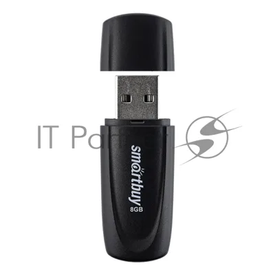 Флешка USB Smartbuy Scout Black (SB008Gb2SCK), 8Gb, USB 2.0, R/W 15/8, черный