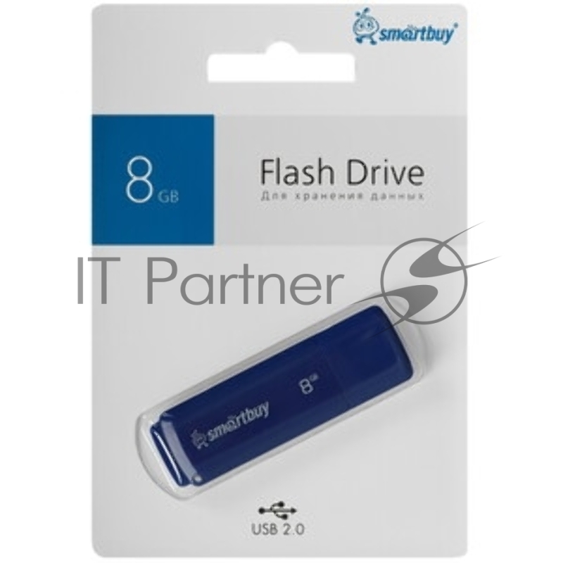 Флешка USB Smartbuy Scout Blue (SB008Gb2SCB), 8Gb, USB 2.0, R/W 15/8, синий