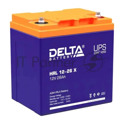 Аккумуляторная батарея Delta HRL 12-26 X напряжение 12В, емкость 28А·ч (165х125х175мм)