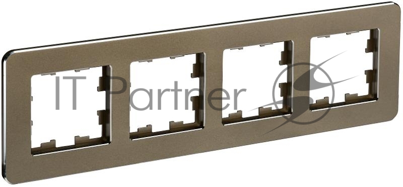 Рамка 4-м РУ-4-1-Бр RE IEK BRITE DECOR Латунь металл. скругл.угол