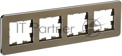 Рамка 4-м РУ-4-1-Бр RE IEK BRITE DECOR Латунь металл. скругл.угол