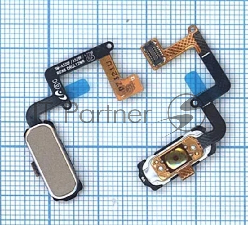 Кнопка HOME в сборе с механизмом и шлейфом для Samsung A320, золотая