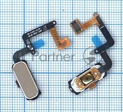 Кнопка HOME в сборе с механизмом и шлейфом для Samsung A320, золотая