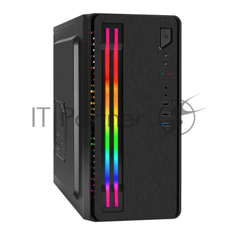 Компьютерный корпус Minitower ExeGate mEVO-7805-XP400 (mATX, БП XP400 с вент. 12см, 2*USB+1*USB 3.0, аудио, черный, с 2*RGb подсветкой)