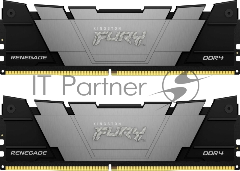 Оперативная память Kingston Fury Renegade, DDR4, 16GB (2x8GB), 3200MHz, CL16, DIMM, с радиатором, серый/черный