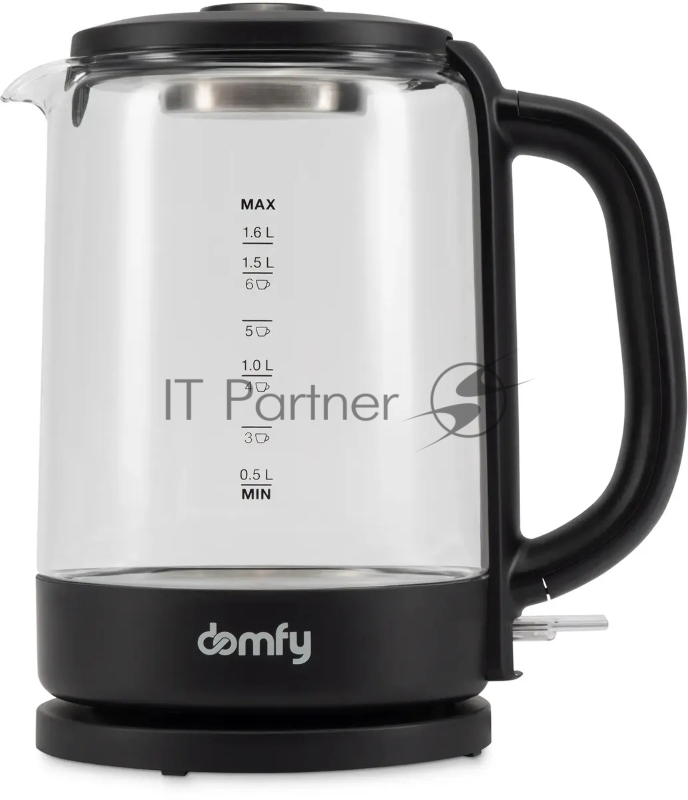 Чайник электрический Domfy DSB-EK304 1.7л. 2200Вт черный (корпус: стекло)