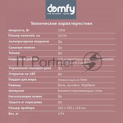 Гриль электрический Domfy Metal DSM-EG502 2200Вт черный/серебристый