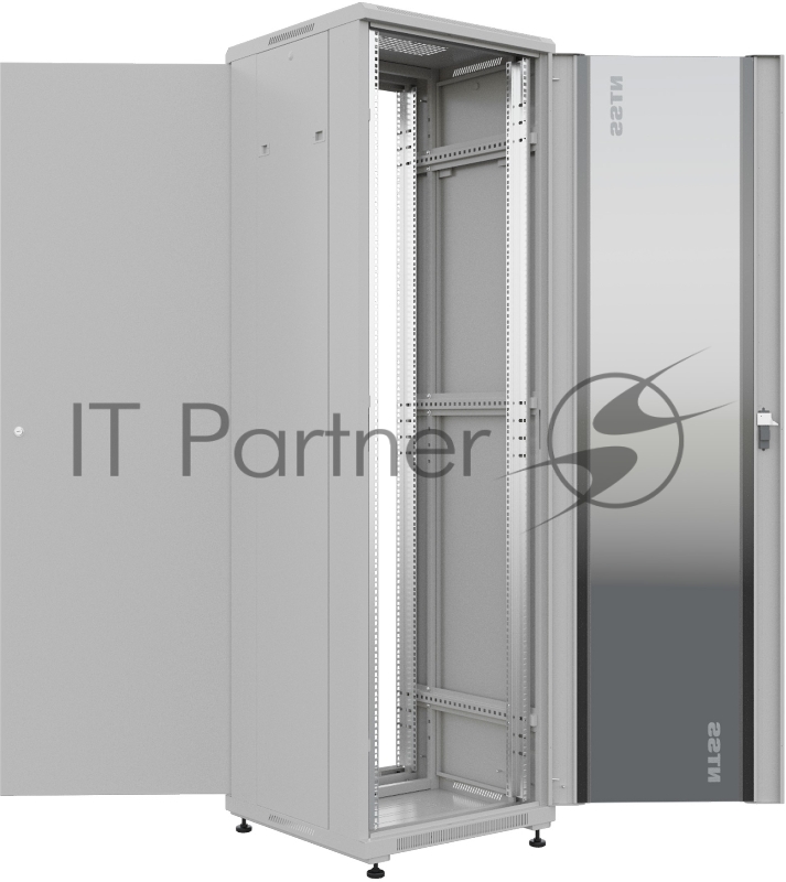 Шкаф серверный NTSS Премиум (NTSS-R22U6060GS) напольный 22U 600x600 мм пер. дв. стекл. металл 900 кг серый IP20 сталь