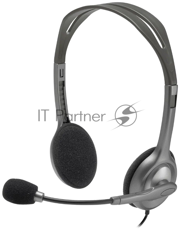 Гарнитура Logitech H110 серебристый, проводная, 3.5 мм