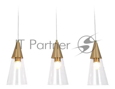 Светильник подвесной TR3669/3 BS/CL латунь/прозрачный E14/3 max 40W 590*120*850