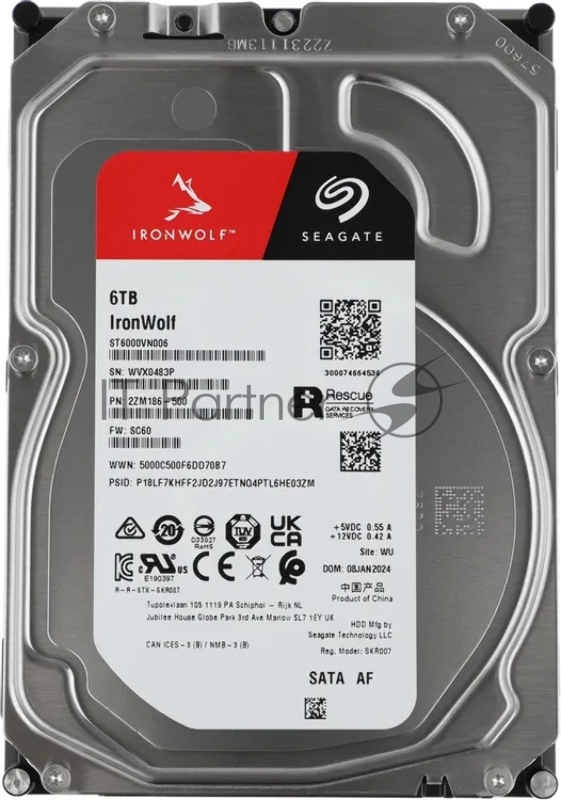 Жесткий диск HDD Seagate IronWolf 6Tb 5400rpm SATA 256Mb 3.5"
