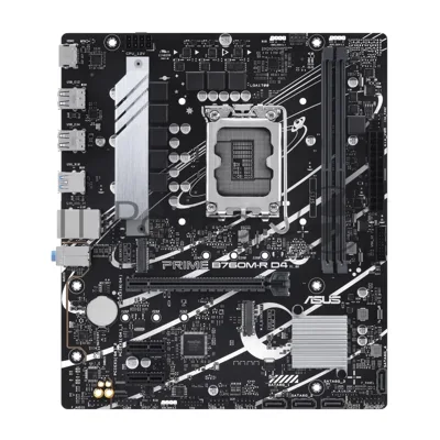 Материнская плата ASUS PRIME B760M-R D4, LGA 1700, Intel B760, 2xDDR4, 4xSATA, 2xM.2, 1xPCIe 4.0 x16, 1xPCIe x1, 1xHDMI, 1x 2.5Gb LAN, 4xUSB-A 2.0, 4xUSB-A 3.2 Gen 1, 3x3.5 мм, 7.1, mATX