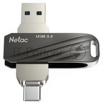Флешка USB Netac US11 черный 64Gb USB Type-A + USB Type-C, metal/plastic case