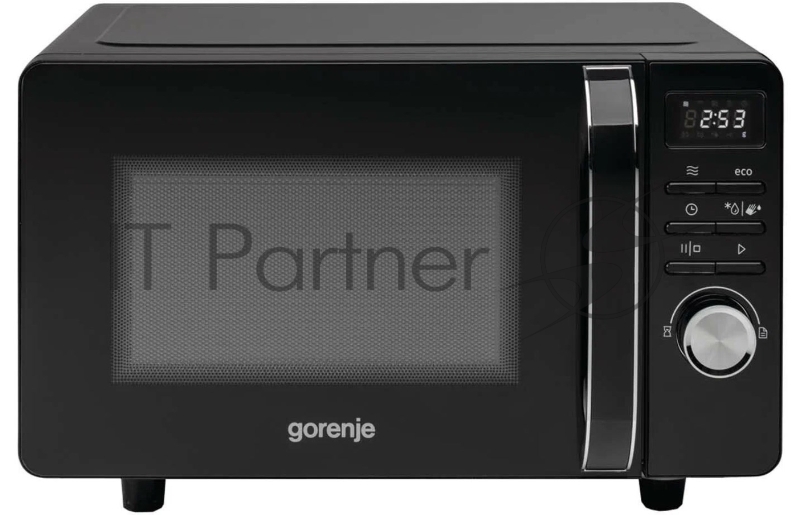 Микроволновая печь Gorenje MO20S4BC черный, 20 л, 700 Вт, переключатели - кнопки, поворотный механизм