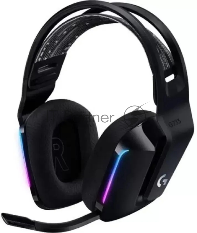 Гарнитура проводная с микрофоном Logitech G733 Lightspeed черный мониторные Radio оголовье (981-000867)