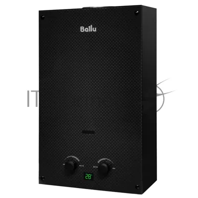 Водонагреватель газовый Ballu GWH 10 Fiery Glass Carbon черный, проточный, 10 л/мин, 20 кВт