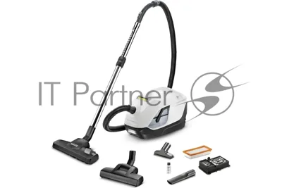 Пылесос Karcher DS 6 Plus белый/черный, 350/650 Вт, уборка влажная/сухая, пылесборник контейнер 2 л