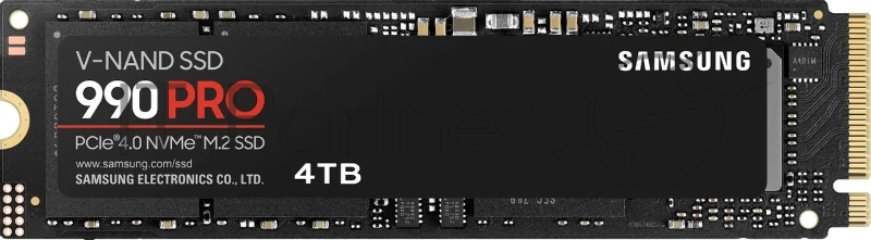 Накопитель SSD Samsung 990 PRO, 4Tb, PCIe 4.0 x4, M.2 2280, NVMe, R/W 7450/6900
