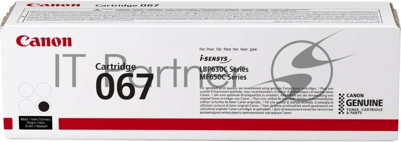 Картридж лазерный Canon 067BK 5102C002 черный (1400 стр.) для Canon LBP631/633/MF651/655/657