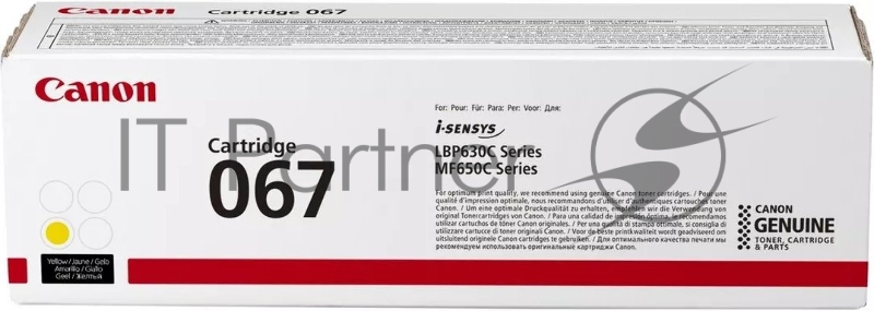 Картридж лазерный Canon 067Y (5099C002) желтый (1250 стр.) для Canon LBP631/633/MF651/655/657