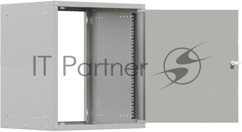 Шкаф коммутационный NTSS Lime (NTSS-WL9U5560GS) настенный 9U 550x600 мм пер. дв. стекл несъемн. бок. пан. 30 кг серый 110 град. IP20 сталь