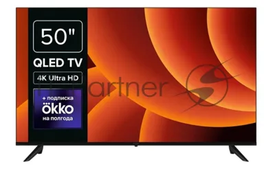 Телевизор Rombica 50" 50MT-UDG54G черный QLED UHD 60Hz Android 1.5GB/8GB