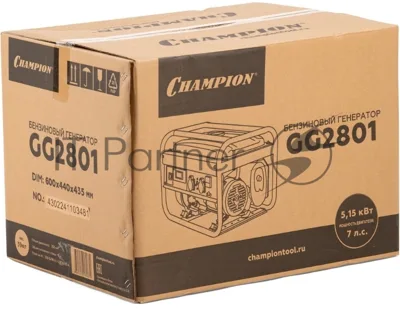 Генератор Champion GG2801 2,8/3,0 кВт 7лс 15л 39 кг