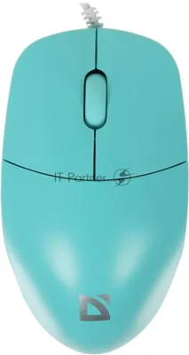 Мышь проводная Defender Azora MB-241 голубой, 1200 dpi, USB, кнопки - 3