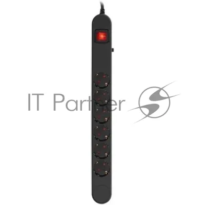 Сетевой фильтр Ippon NF-EU-3-10 3 м, 6 розеток, черный, коробка