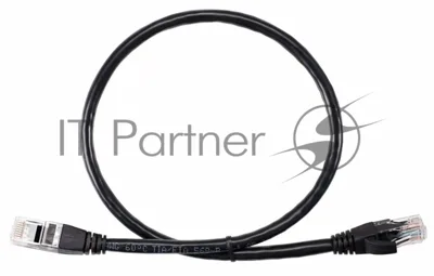 Патч-корд литой AOpen ANP612B-BK-0.5M (7/0.20) UTP кат.6 черный 0,5m