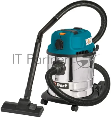 Строительный пылесос Bort BSS-1620-Storm синий, 270/1600 Вт, уборка сухая/влажная, пылесборник мешок/контейнер, 20 л