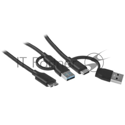 Кабель соединительный Telecom TUS714-0.3M 2-in-1 USBA+C to USB3.0 MicroBM 5Gbps, 0.3m