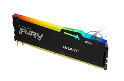Оперативная память Kingston Fury Beast, DDR5, 8GB (1x8GB), 6000MHz, CL36, DIMM, с радиатором, RGB, черный