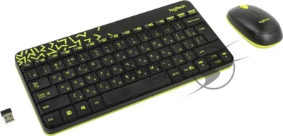 Комплект клавиатура+мышь Logitech MK240 Nano беспроводной, USB, 1000 DPI, чёрный