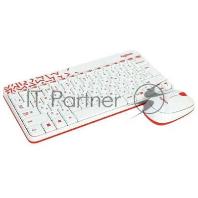 Комплект клавиатура+мышь Logitech MK240 Nano беспроводной, USB, 1000 DPI, белый