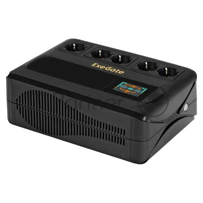 Источник бесперебойного питания ExeGate NEO Smart BU-800.LCD.AVR.5SH 800VA/480W, цветной LCD-дисплей, AVR, 5*Schuko, черный