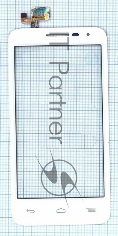 Сенсорное стекло (тачскрин) для Alcatel POP D5 5038D, белое