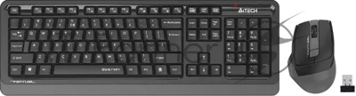 Комплект клавиатура+мышь A4Tech FStyler FGS1035Q беспроводной, USB, 2000 DPI, чёрный/серый