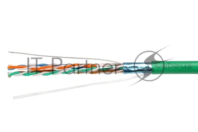 Витая пара CABEUS FTP-4P-CAT.5E-SOLID-LSLTX-GN экранированная FTP (F/UTP), категория 5e, 4 пары (24 AWG), одножильный, зеленый, экран - фольга, нг(А)-LSLTx, (305 м)