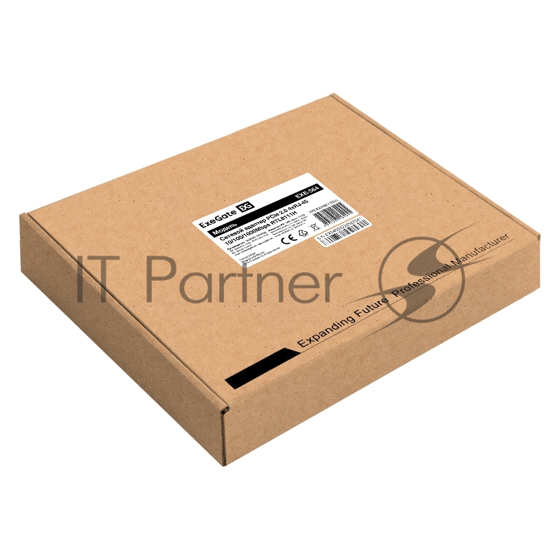 Сетевой адаптер ExeGate EXE-564 (PCI-E x1 v2.0, 4xRJ45, UTP 10/100/1000Mbps, Realtek Chipset RTL8111H+ASM1184e)