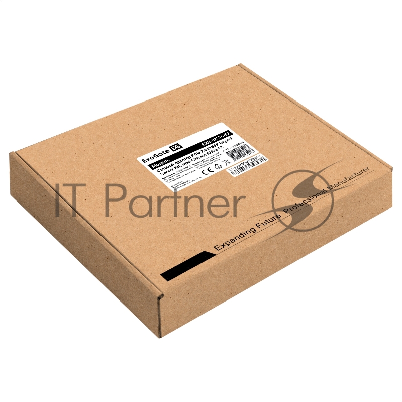 Сетевой адаптер ExeGate EXE-82576-F2 (PCI-E x1 v2.0, порты 2xSFP, 10/100/1000Mbps, Gigabit Server NIC Intel Chipset 82576-F2)